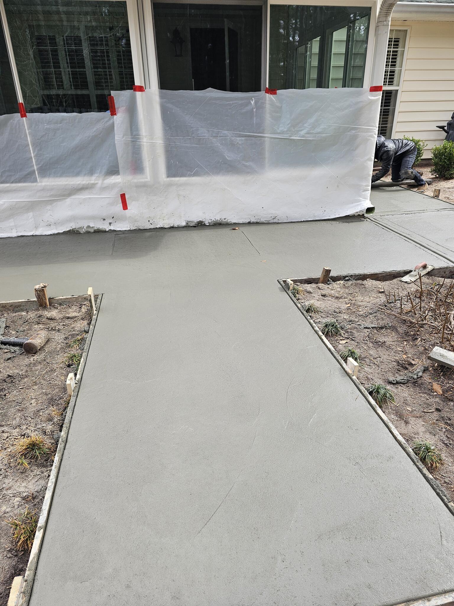 Clean walkway and porch concrete work